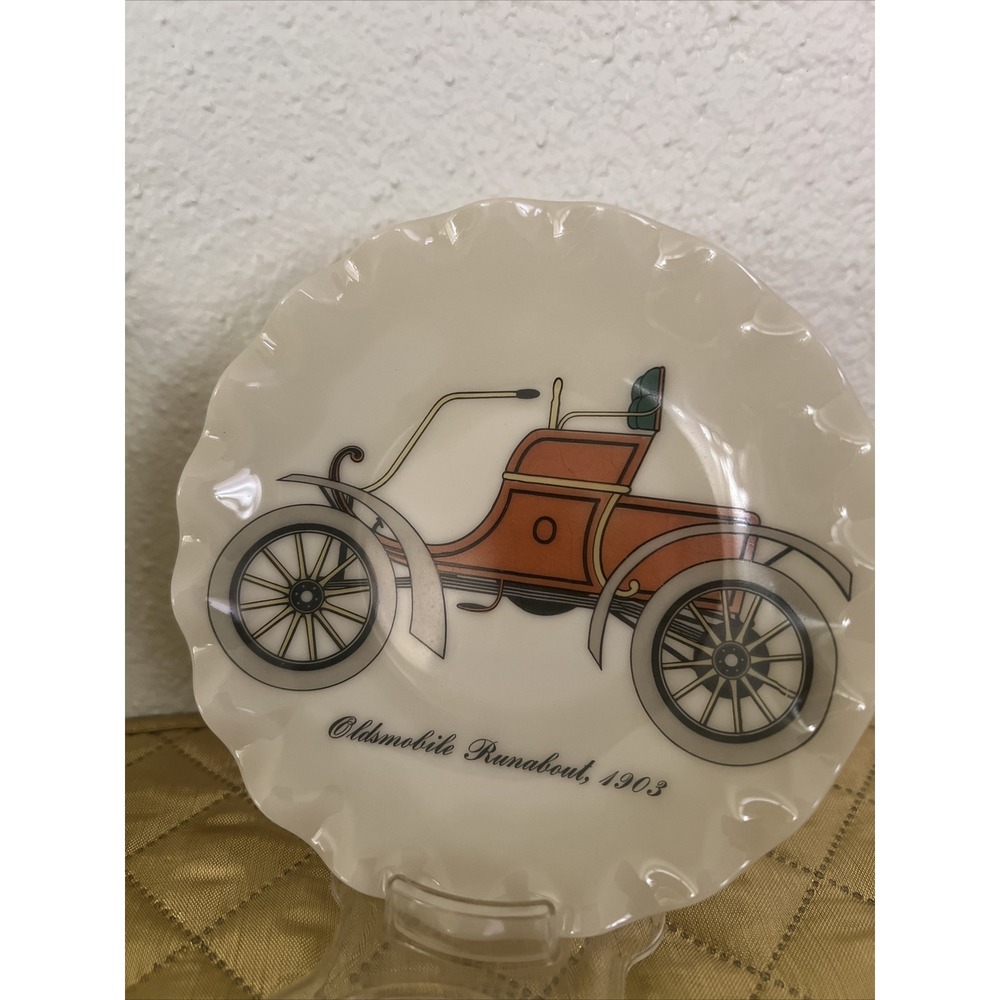 Set 2 Automobile Ceramic Porcelain Mini Plates Vintage Cadillac Oldsmobile 1903 - Picture 4 of 11